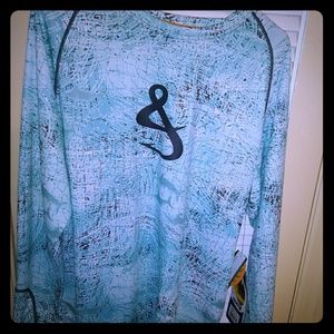 Turquoise-Hook and tackle size Large shirt